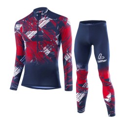 Löffler combinaison ski de fond WorldCup 2024 bleu foncé / rouge